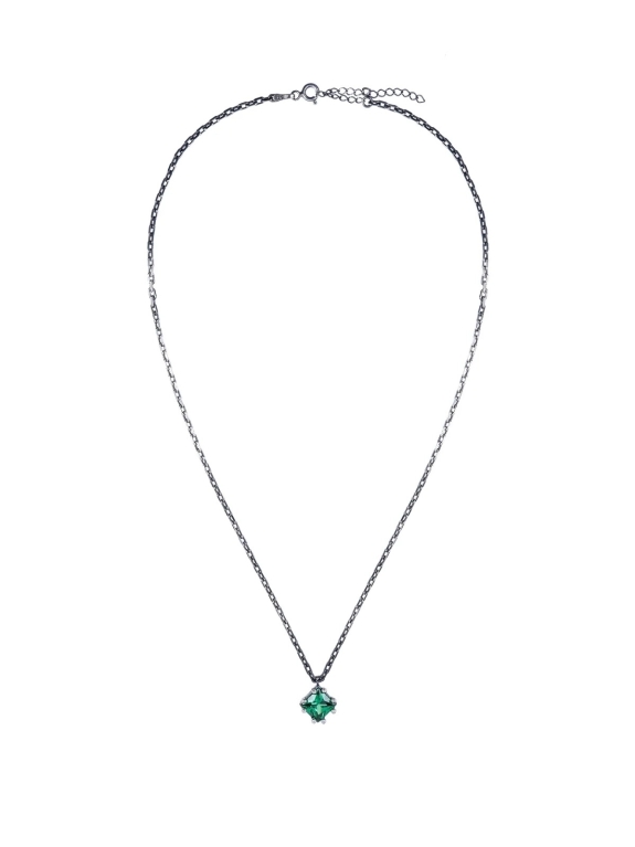 Κολιέ γούρι με πράσινη πέτρα